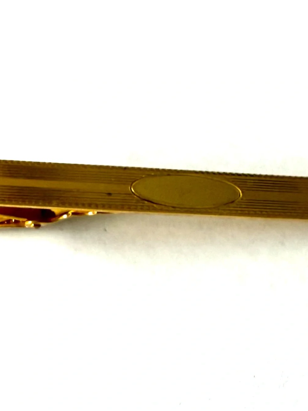 Gold Tie Clip with Polished Oval Accent
